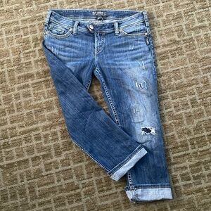 Vintage silver Capri jeans, size 31